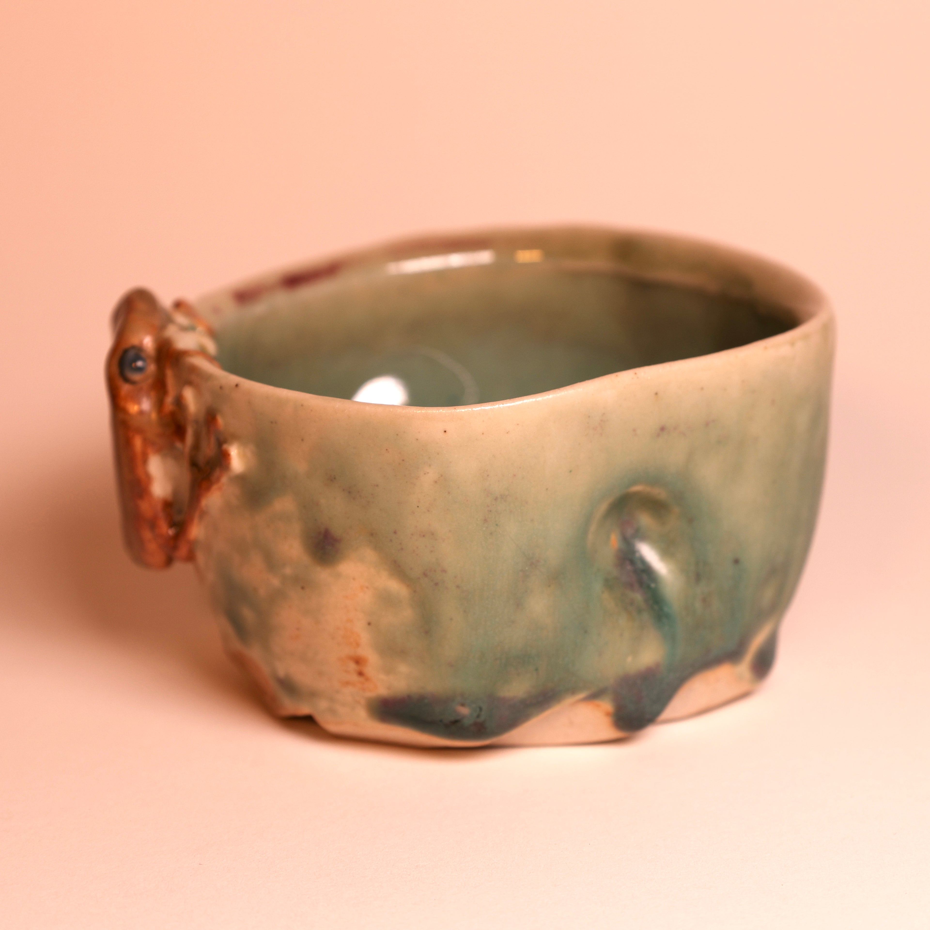 Brown Frog Tea Cup