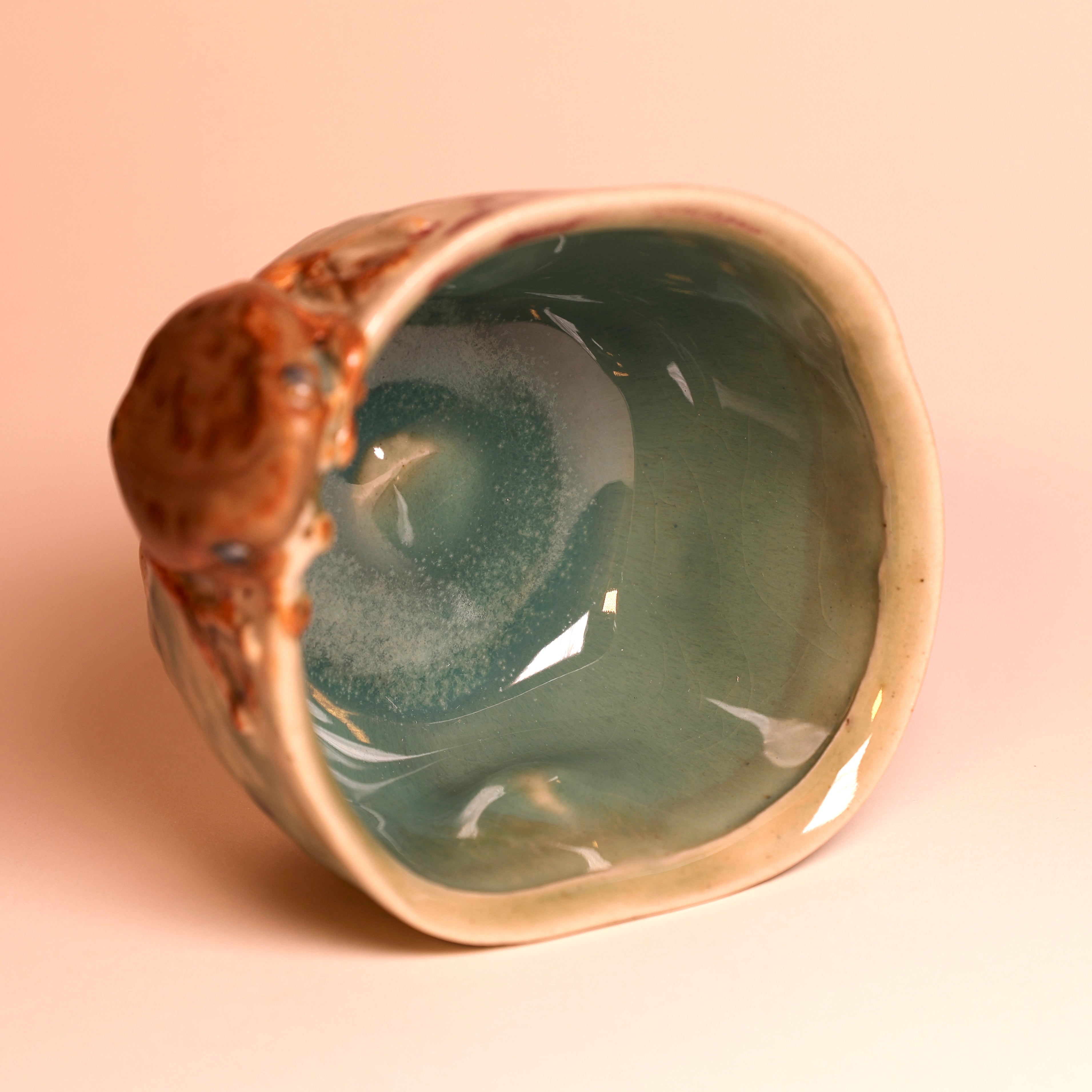 Brown Frog Tea Cup