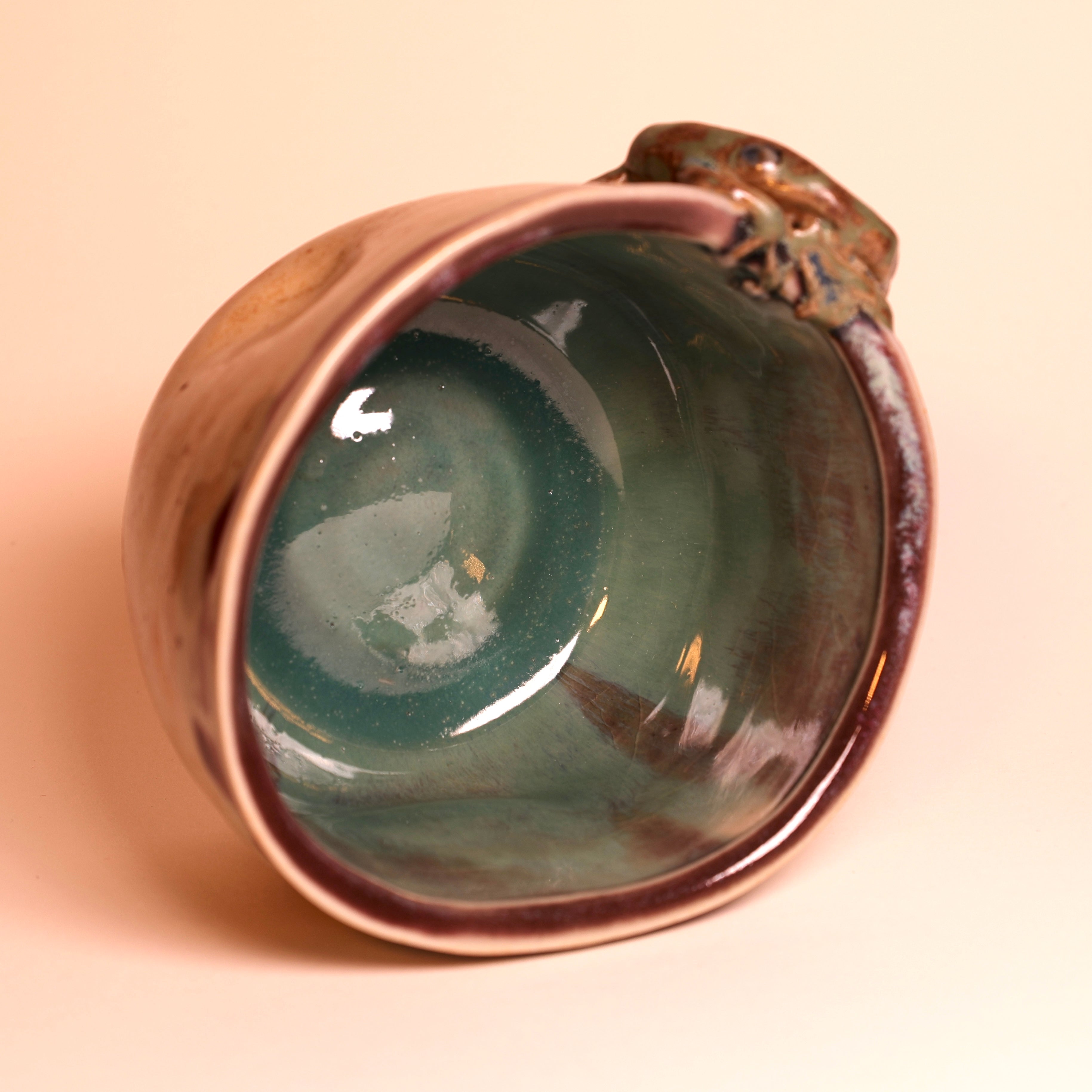 Teal Frog Tea Bowl (Medium)