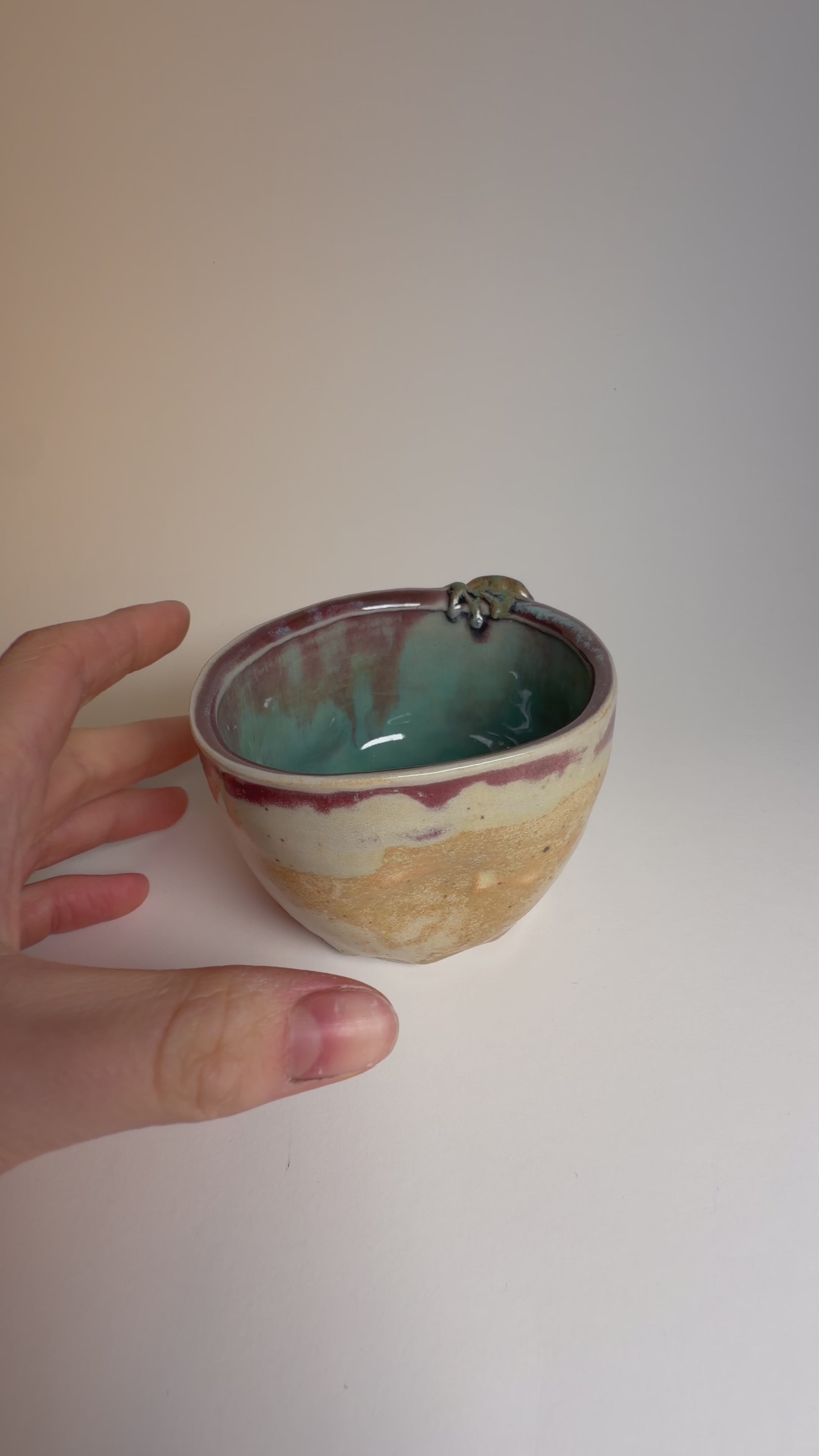 Teal Frog Tea Bowl (Medium)